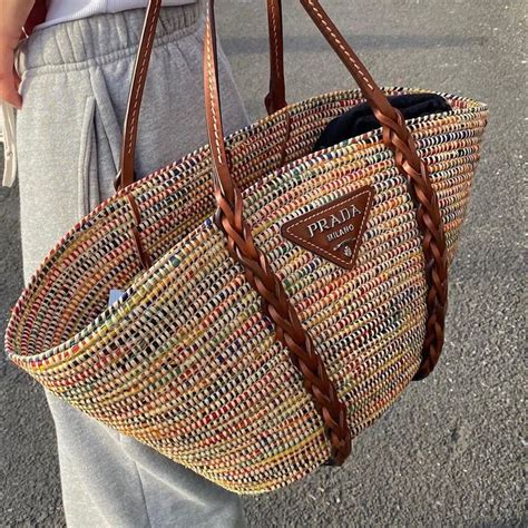 prada straw bag|designer straw tote bags.